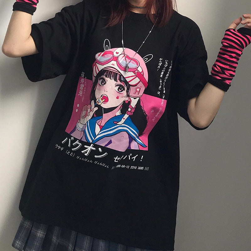 Gothic Women's T-shirt Punk Street Bad Girl