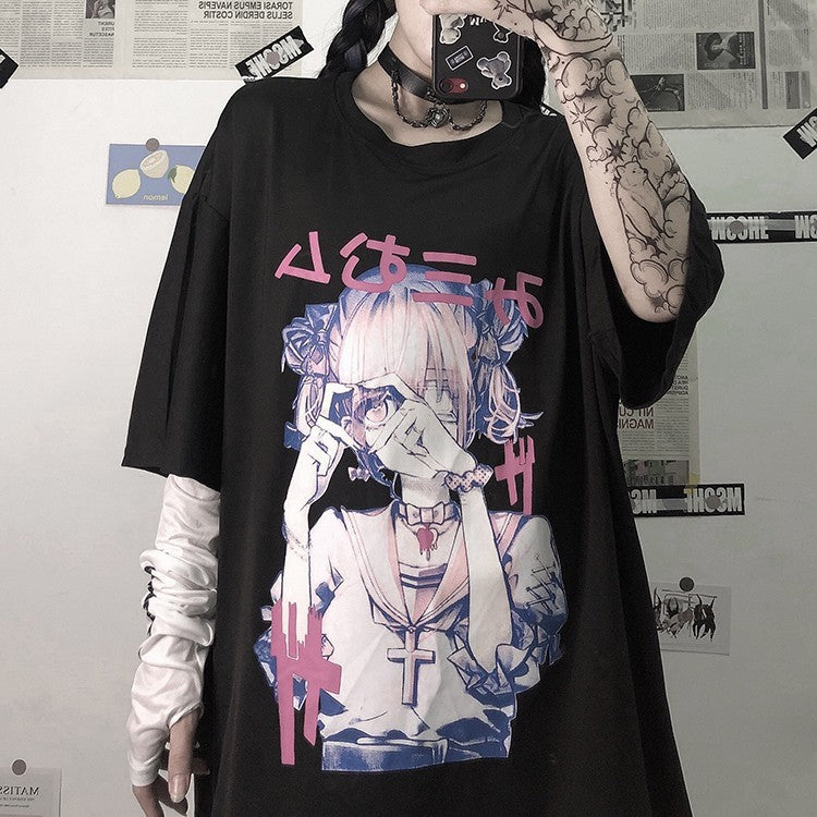 Gothic Women's T-shirt Punk Street Bad Girl