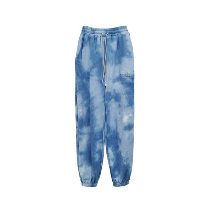 Female Street Hot Girl Reflective Letters Tie-dye Fried Street Sweatpants